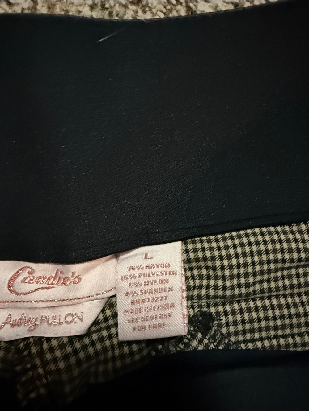 Candie's Light Blue Pinstriped ankle Pants and Brown houndstooth ankle pants - Picture 3 of 6
